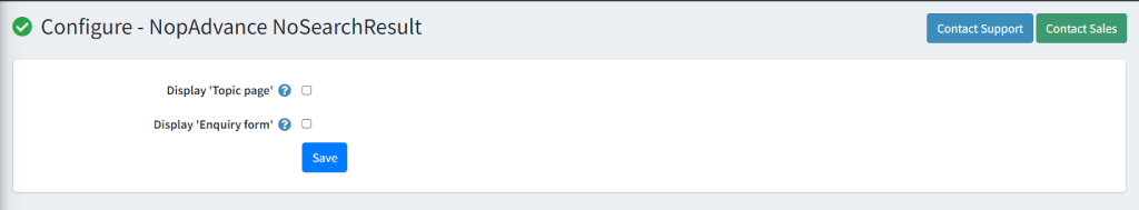 no search result configure display enquiry